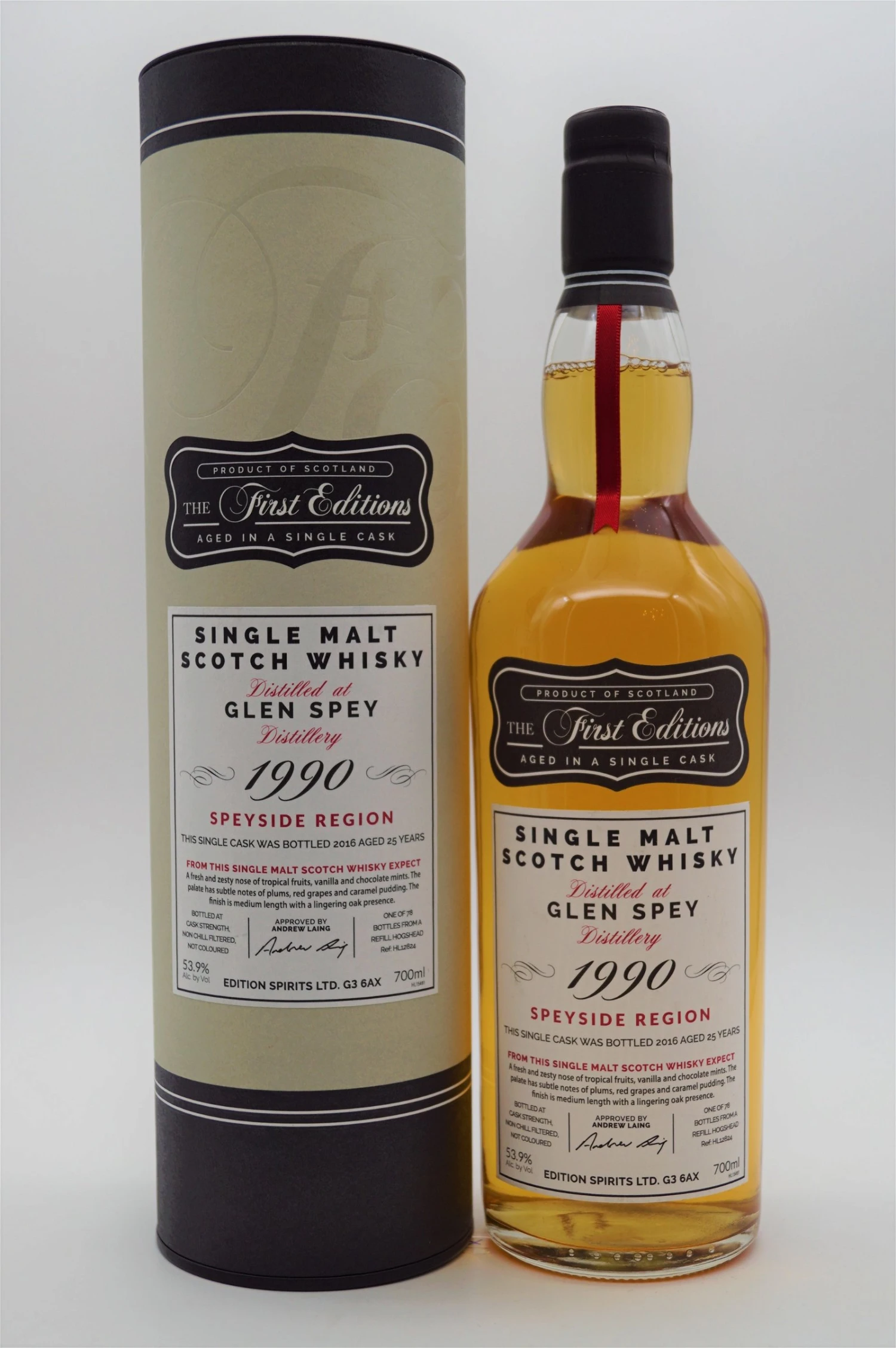 Glen Spey 25 Jahre 1990/2016 78 Fl. Single Malt Whisky 3 Glen Spey 25 Jahre 1990/2016 78 Fl. Single Malt Whisky