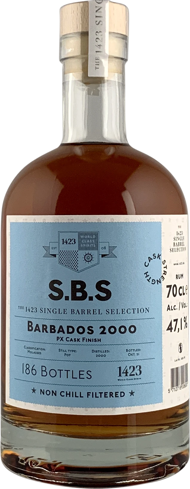 SBS Barbados 2000 PX Cask Finish Single Barrel Selection Rum